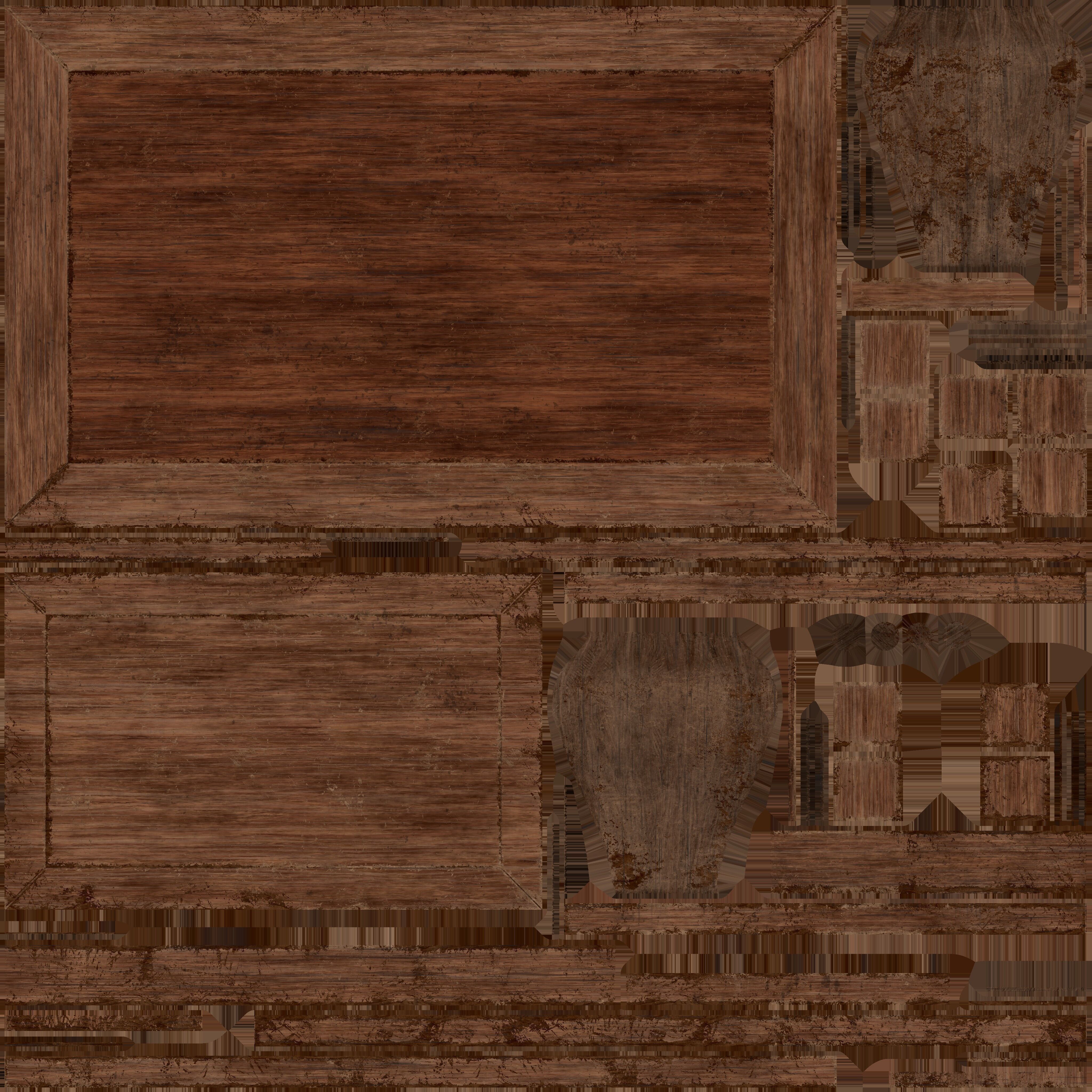 Old Table Low-poly 3D model_8