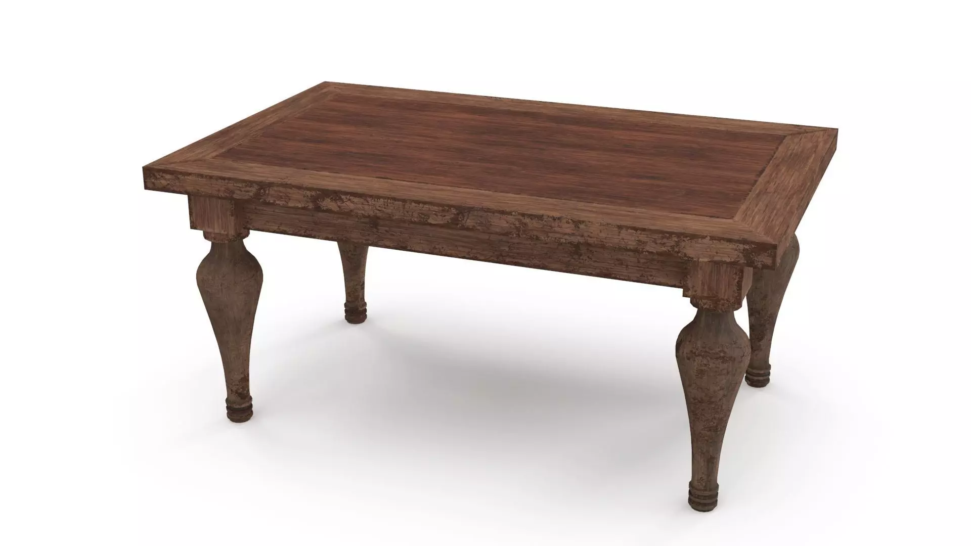 Old Table Low-poly 3D model_0