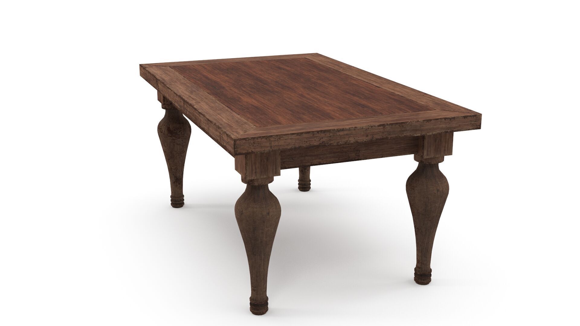 Old Table Low-poly 3D model_1