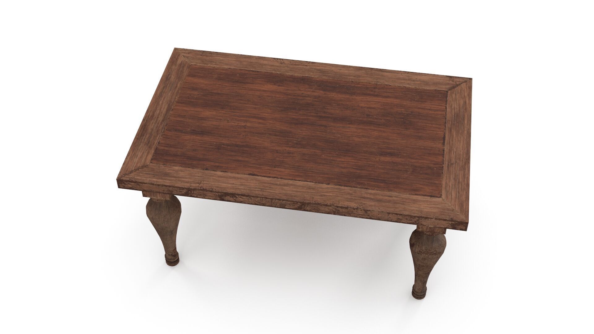 Old Table Low-poly 3D model_4