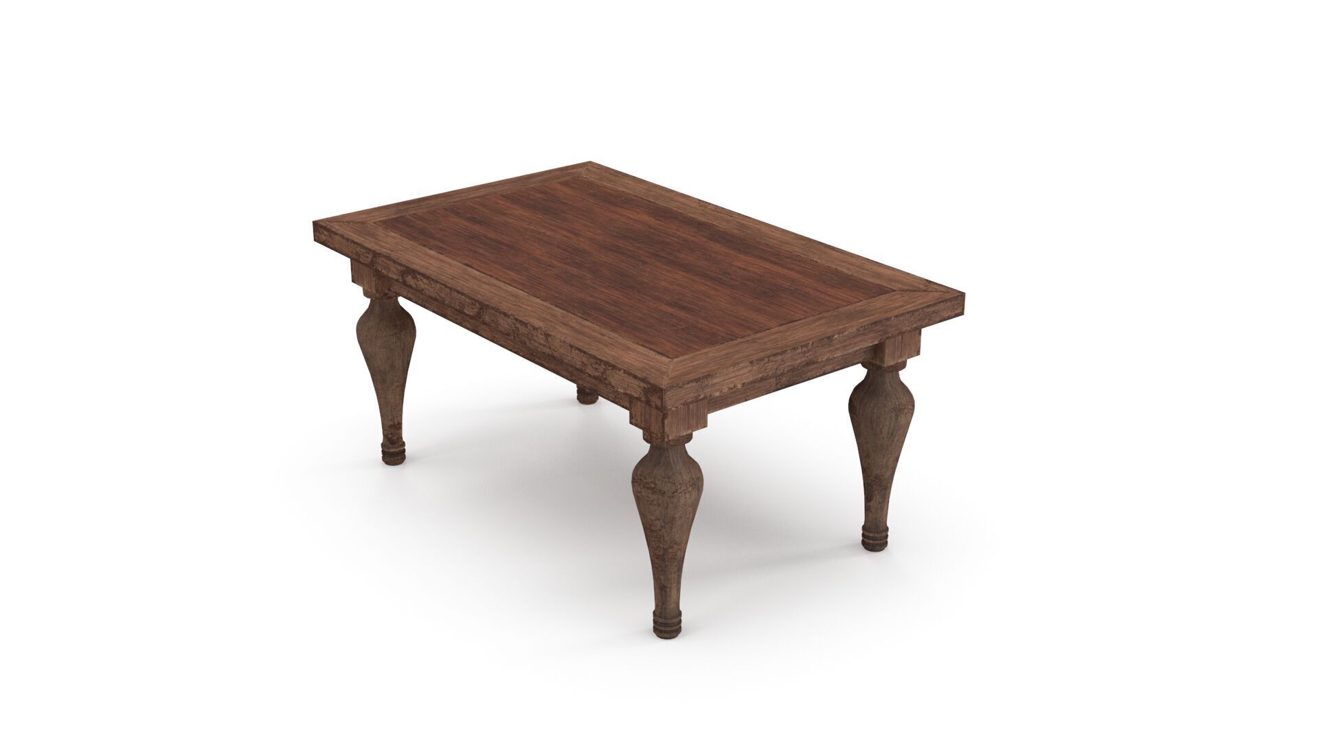 Old Table Low-poly 3D model_7
