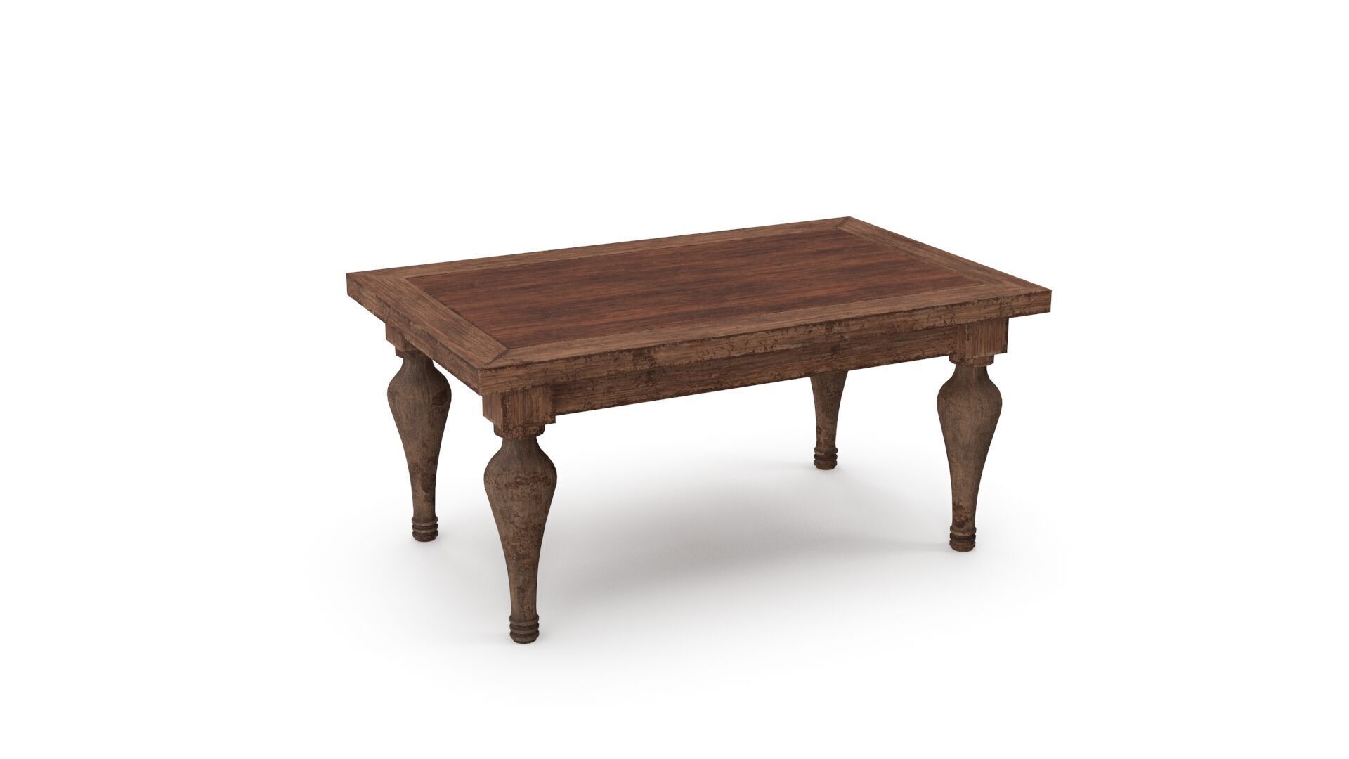 Old Table Low-poly 3D model_5