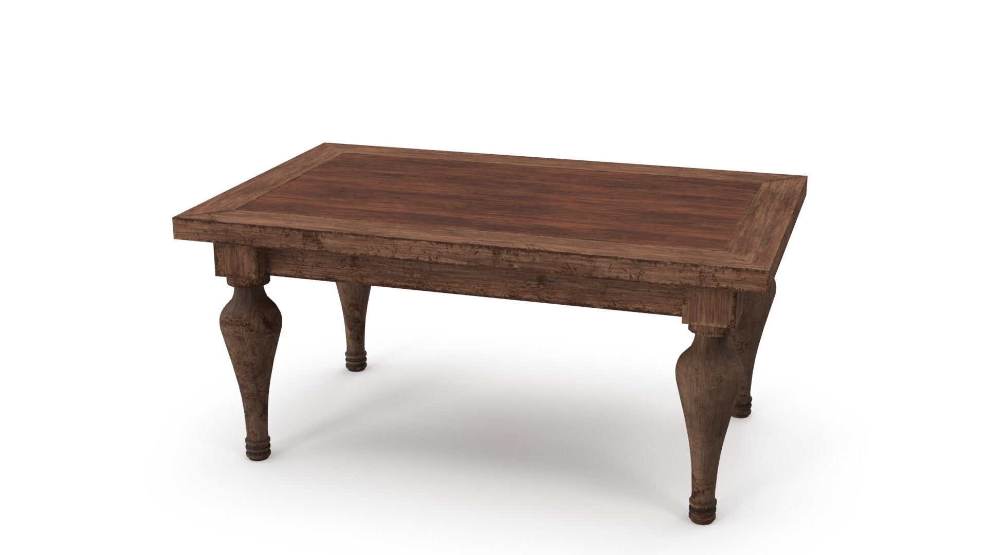Old Table Low-poly 3D model_6