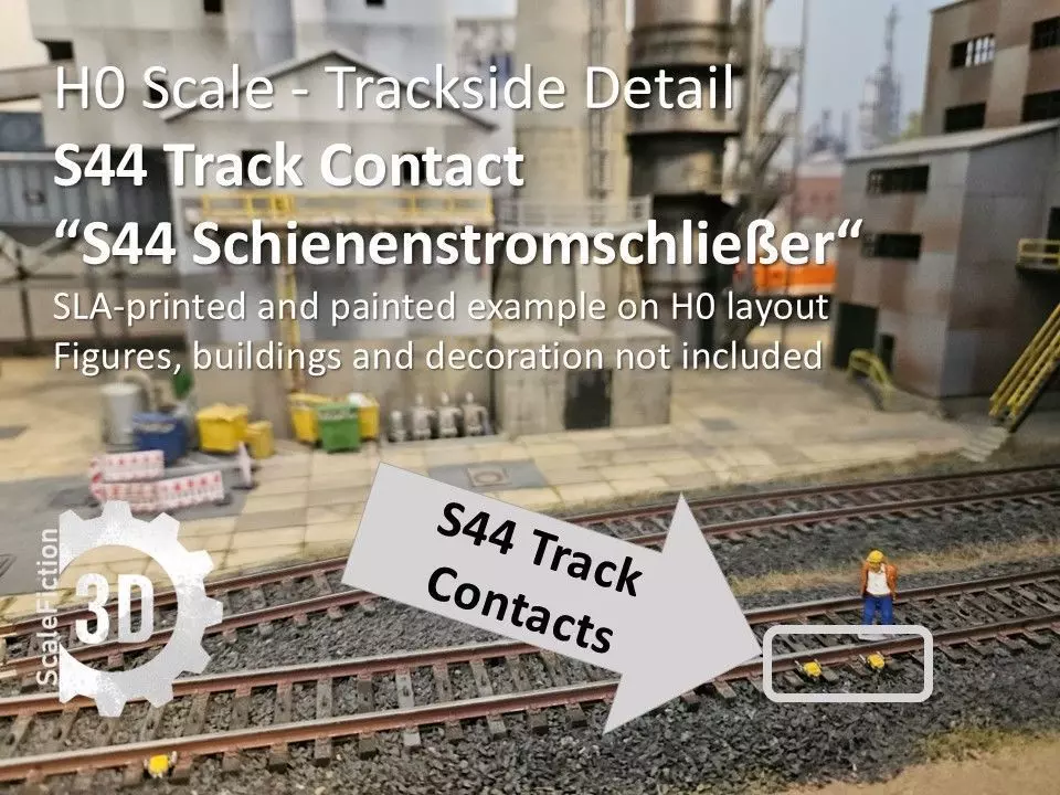 H0 Scale - Trackside Detail - German S44 Track Contact 3D print model_0