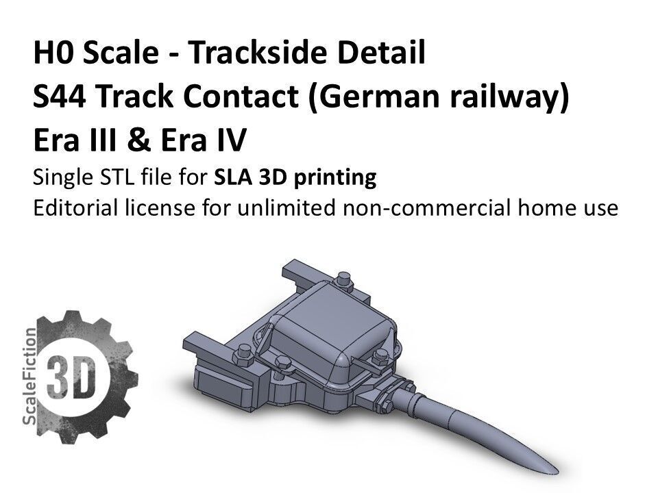 H0 Scale - Trackside Detail - German S44 Track Contact 3D print model_2