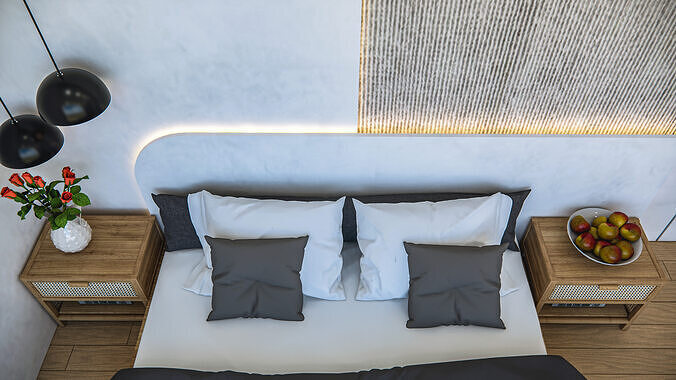 Minimalist Bedroom-Interior  3D model 5