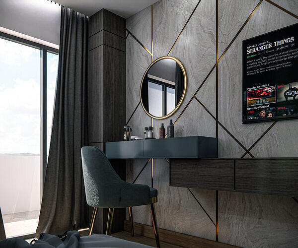 Minimalist Bedroom-Interior  3D model 3