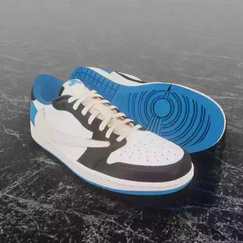 AIR JORDAN 1 LOW TRAVIS SCOTT FRAGMENT 3D SHOES