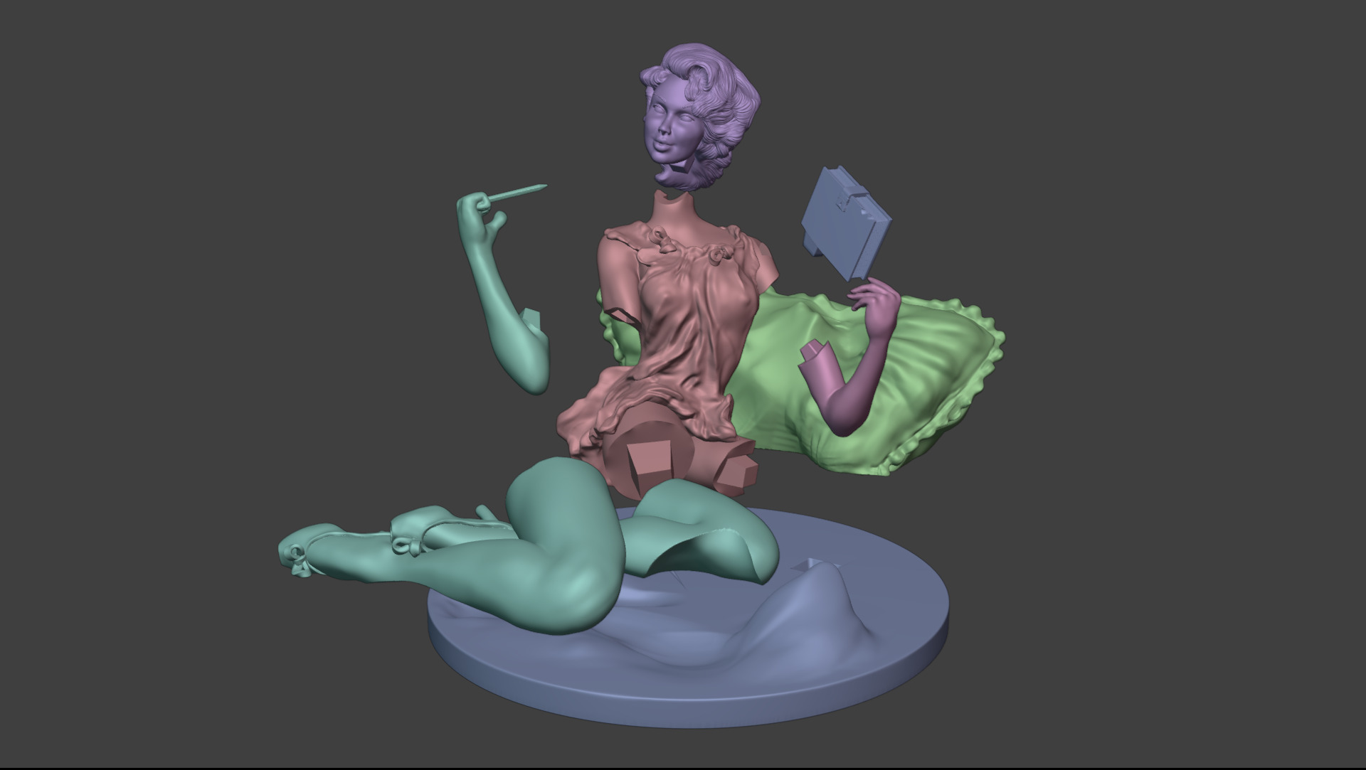 Thinking of You Pin-up Figurine Printable 3D print model_4