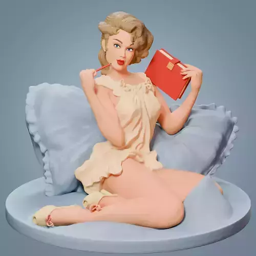 Thinking of You Pin-up Figurine Printable 3D print model