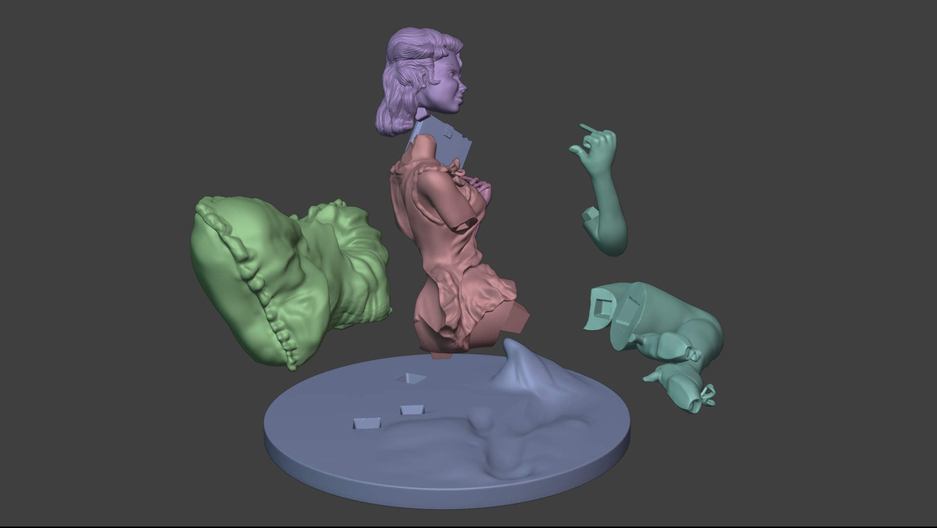 Thinking of You Pin-up Figurine Printable 3D print model_7