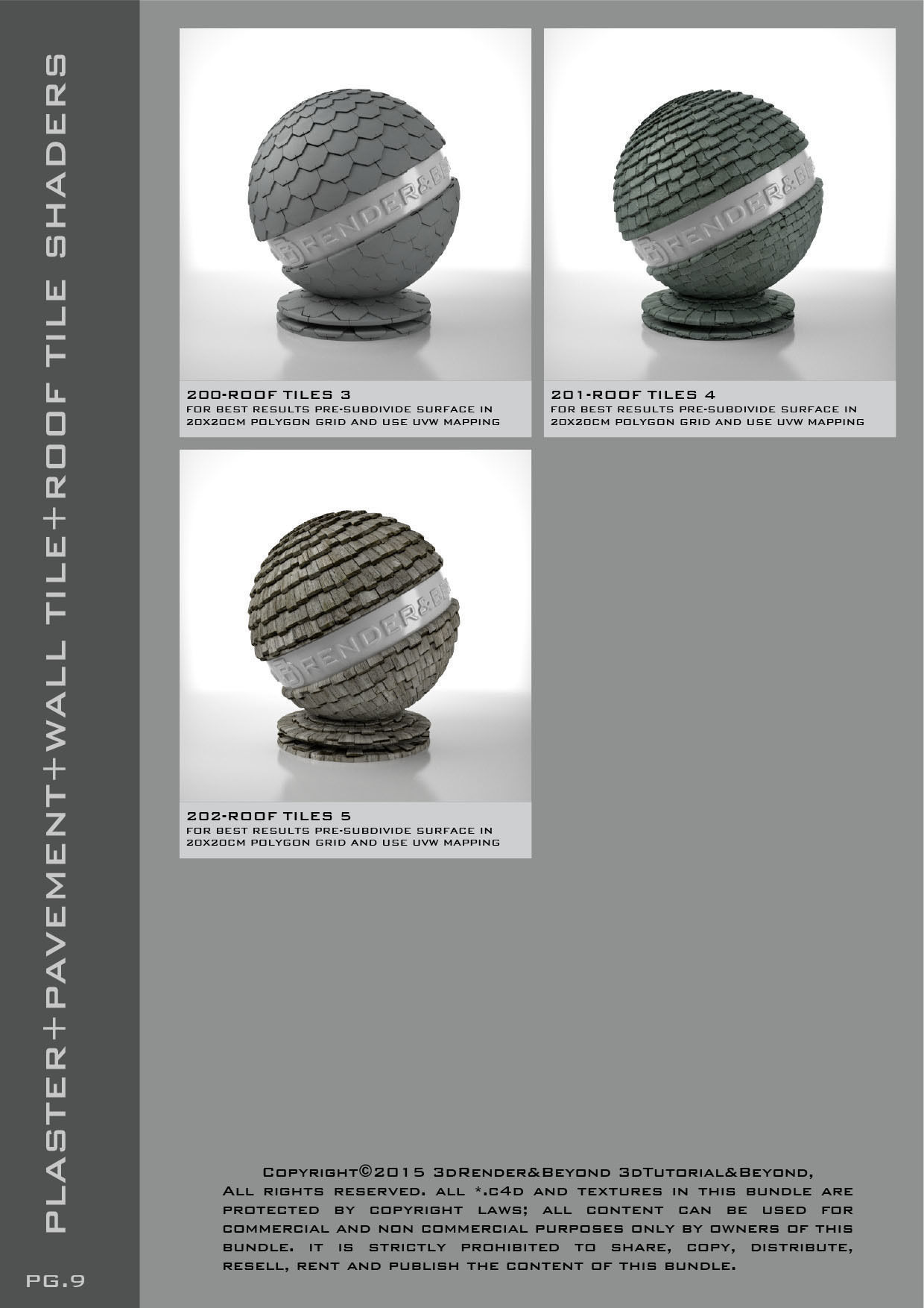 Shaders for VrayforC4D - Bundle 05 Plaster-Pavement-Tile 3D model_10