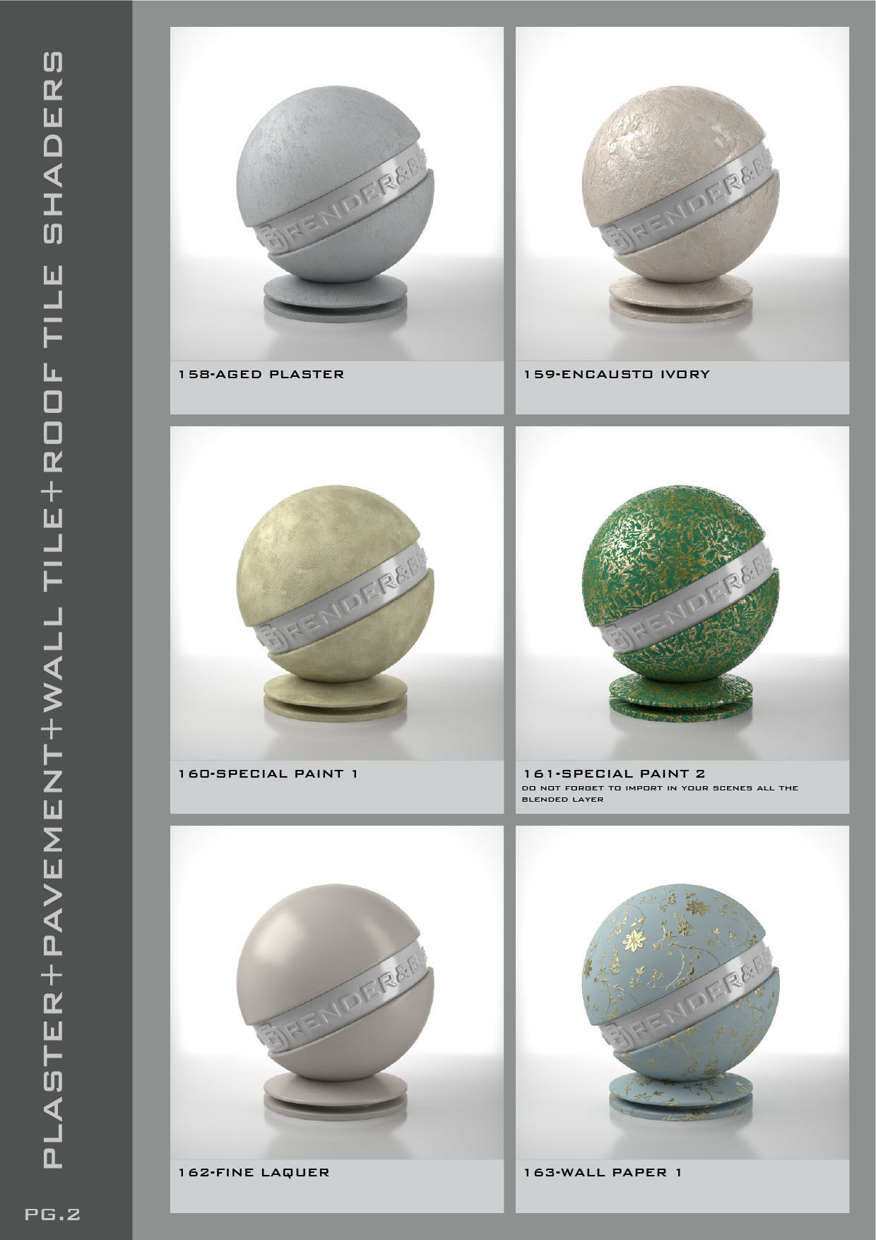 Shaders for VrayforC4D - Bundle 05 Plaster-Pavement-Tile 3D model_3