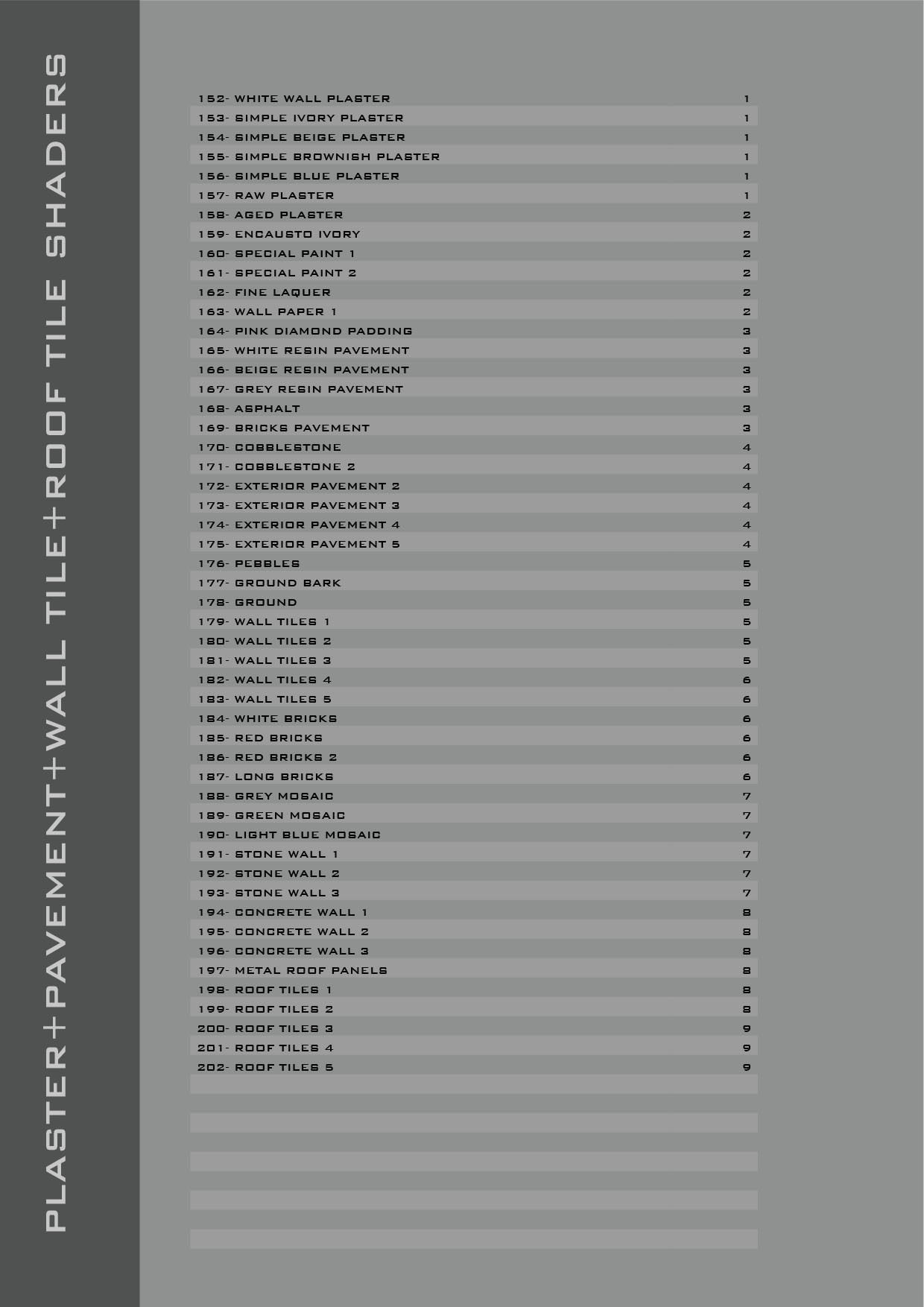 Shaders for VrayforC4D - Bundle 05 Plaster-Pavement-Tile 3D model_1