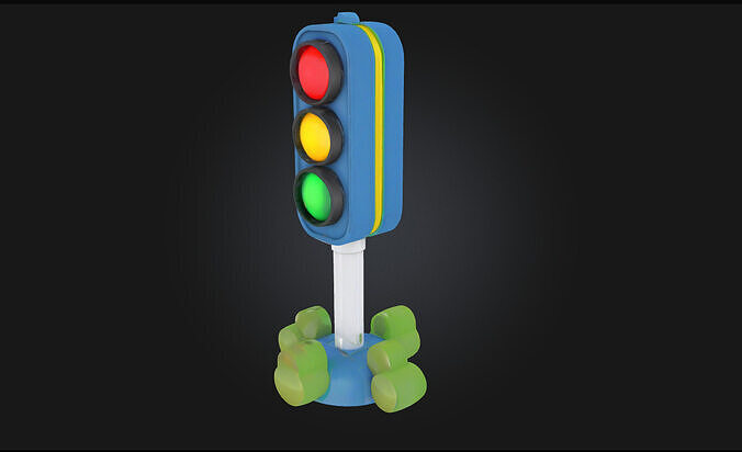 Toy Traffic Light  Playful Signal for Miniature Worlds 3D model 2