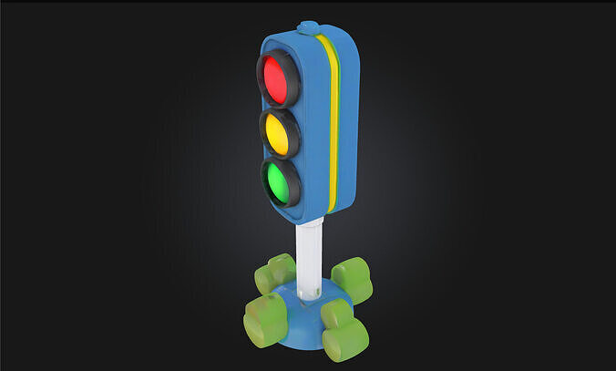 Toy Traffic Light  Playful Signal for Miniature Worlds 3D model 6