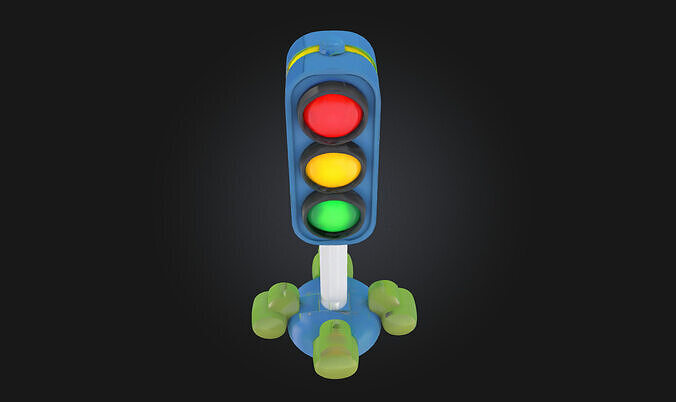 Toy Traffic Light  Playful Signal for Miniature Worlds 3D model 7