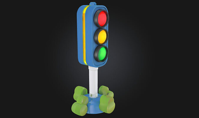 Toy Traffic Light  Playful Signal for Miniature Worlds 3D model 3