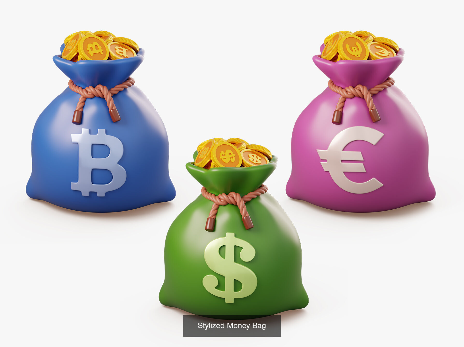 Stylized Money Icons 3D Collection _6