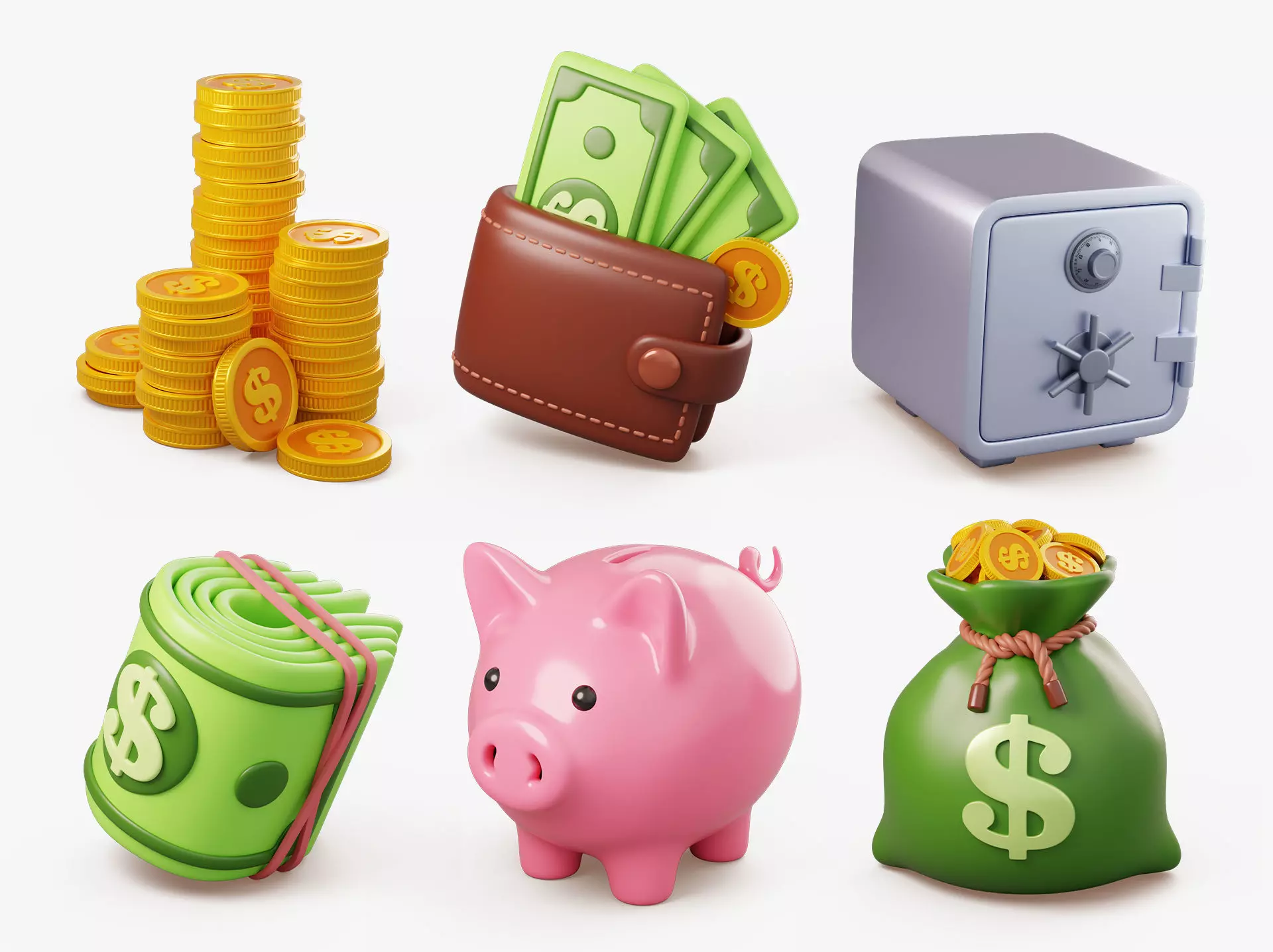 Stylized Money Icons 3D Collection _0
