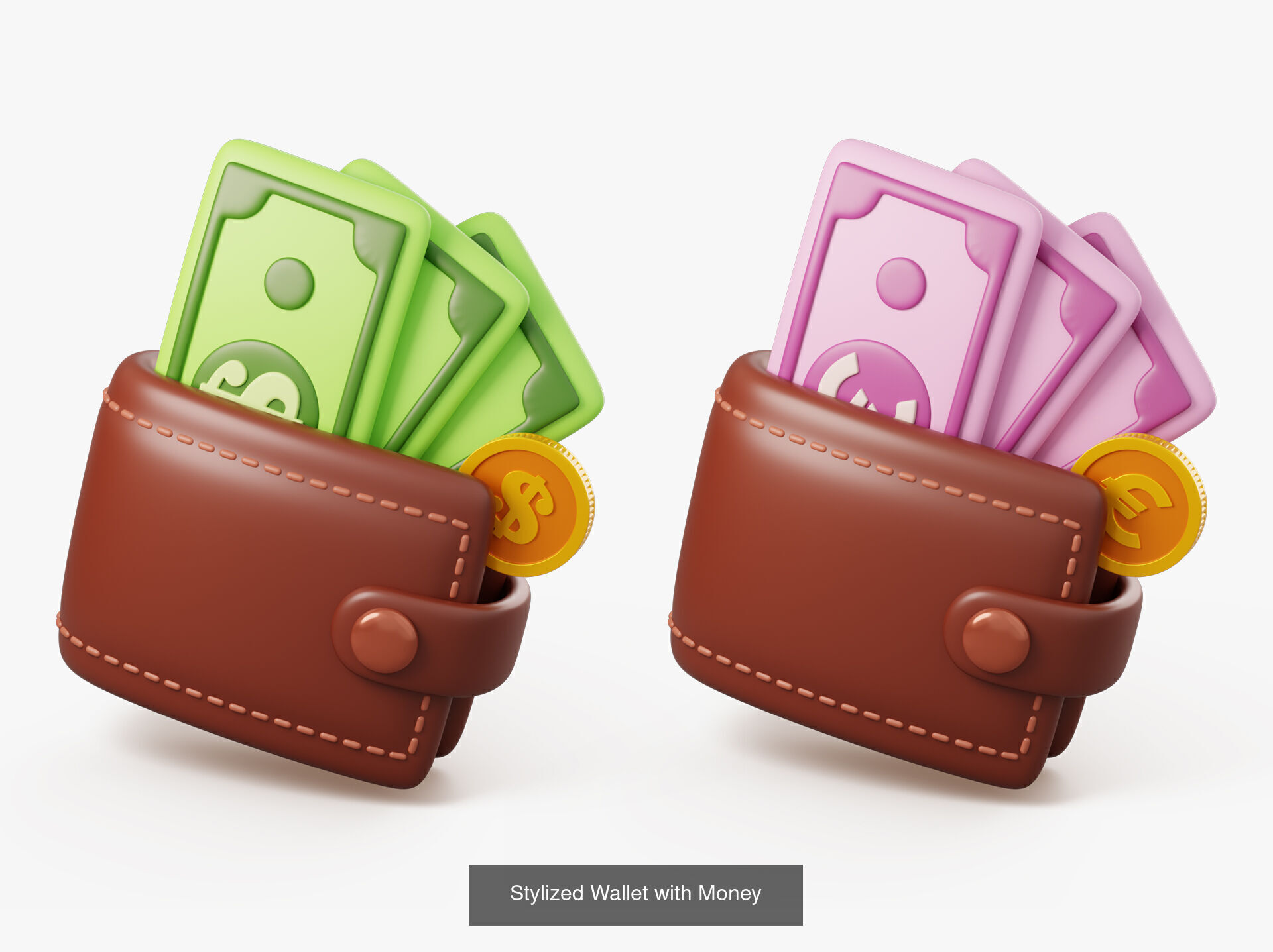 Stylized Money Icons 3D Collection _2
