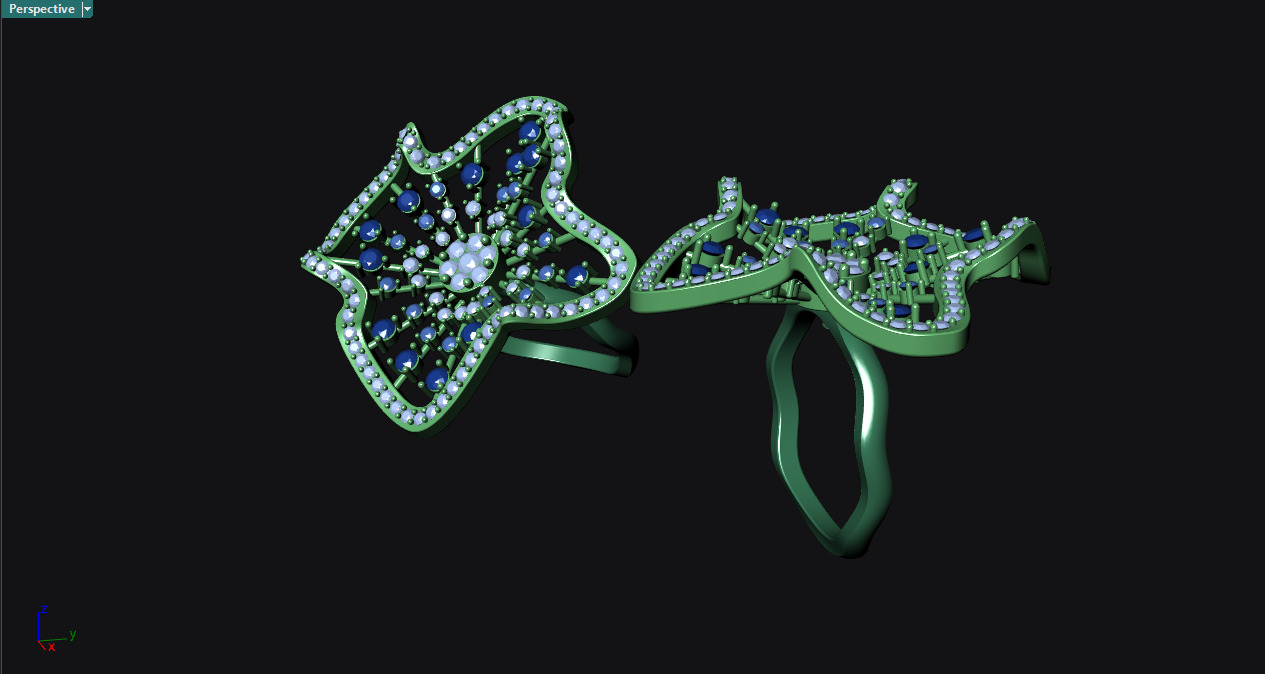 Flower Design Diamond Ring 3D print model_9