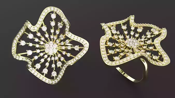 Flower Design Diamond Ring