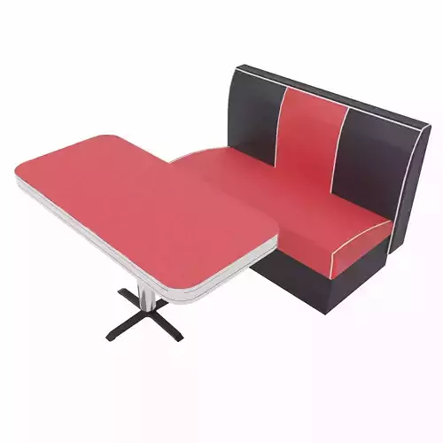Retro Diner Booth  Low-poly 3D model