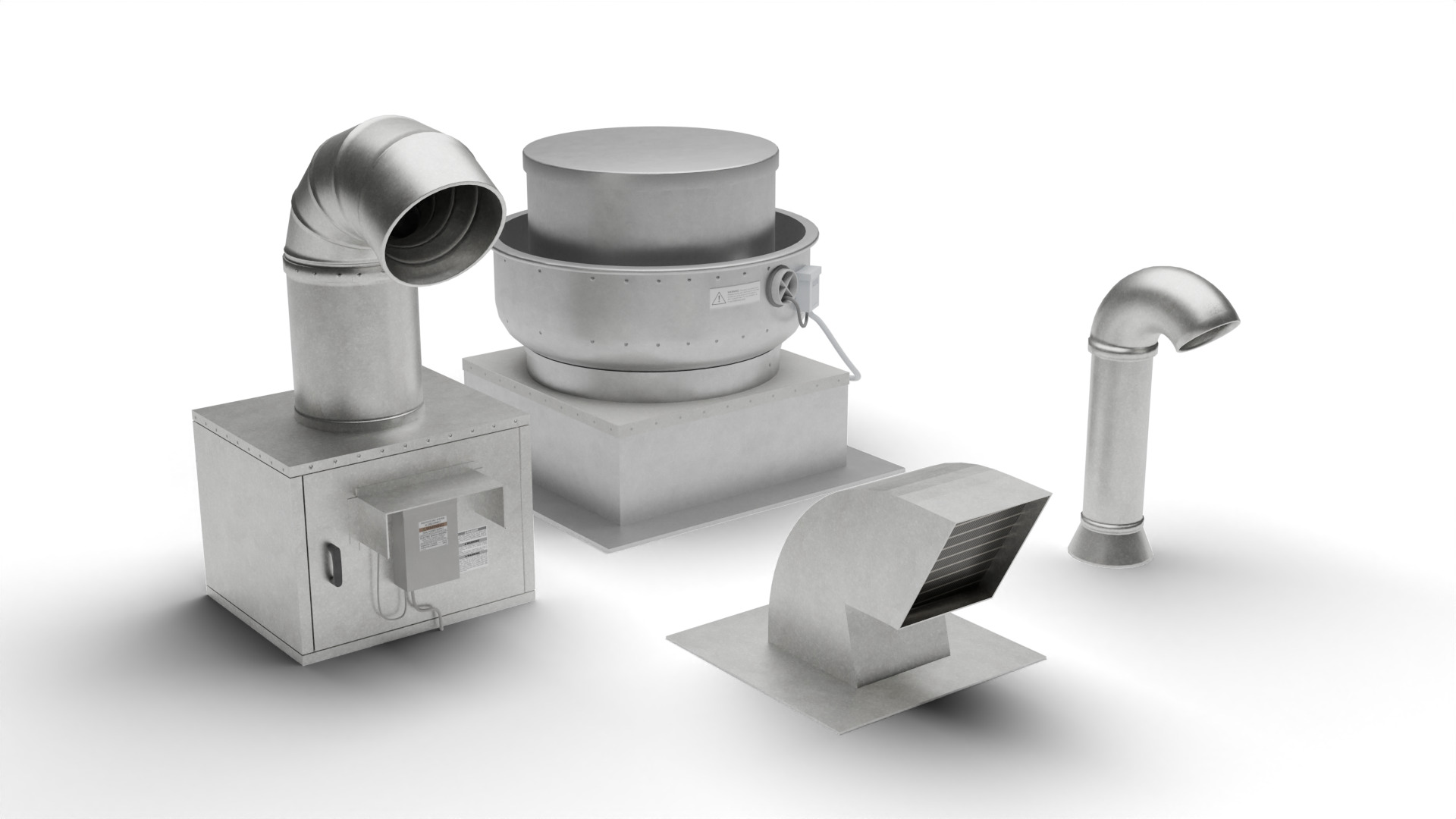 Rooftop HVAC assets Low-poly 3D model_12