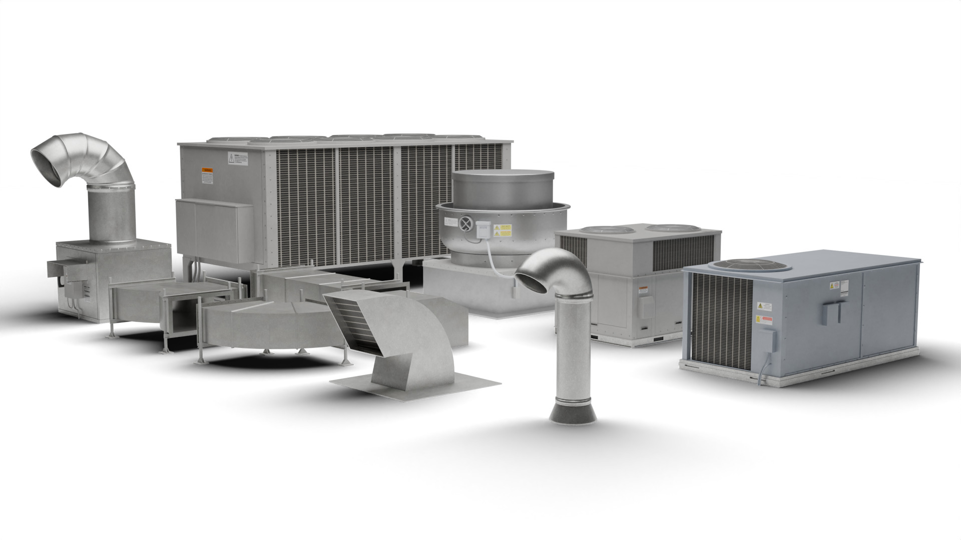 Rooftop HVAC assets Low-poly 3D model_1