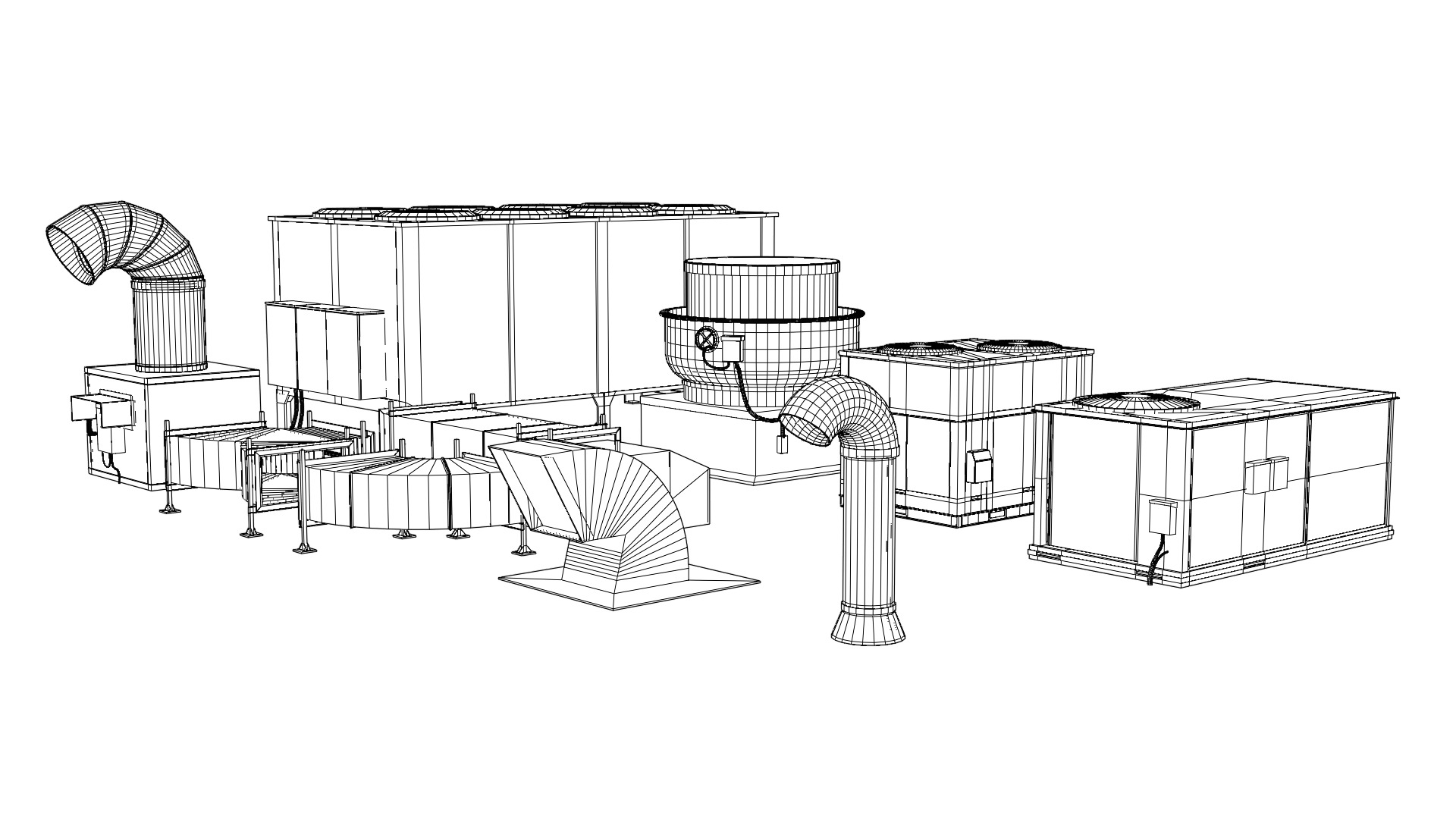 Rooftop HVAC assets Low-poly 3D model_15