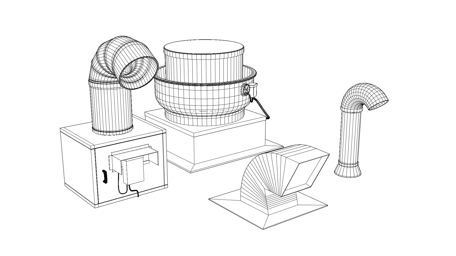 Rooftop HVAC assets Low-poly 3D model_13