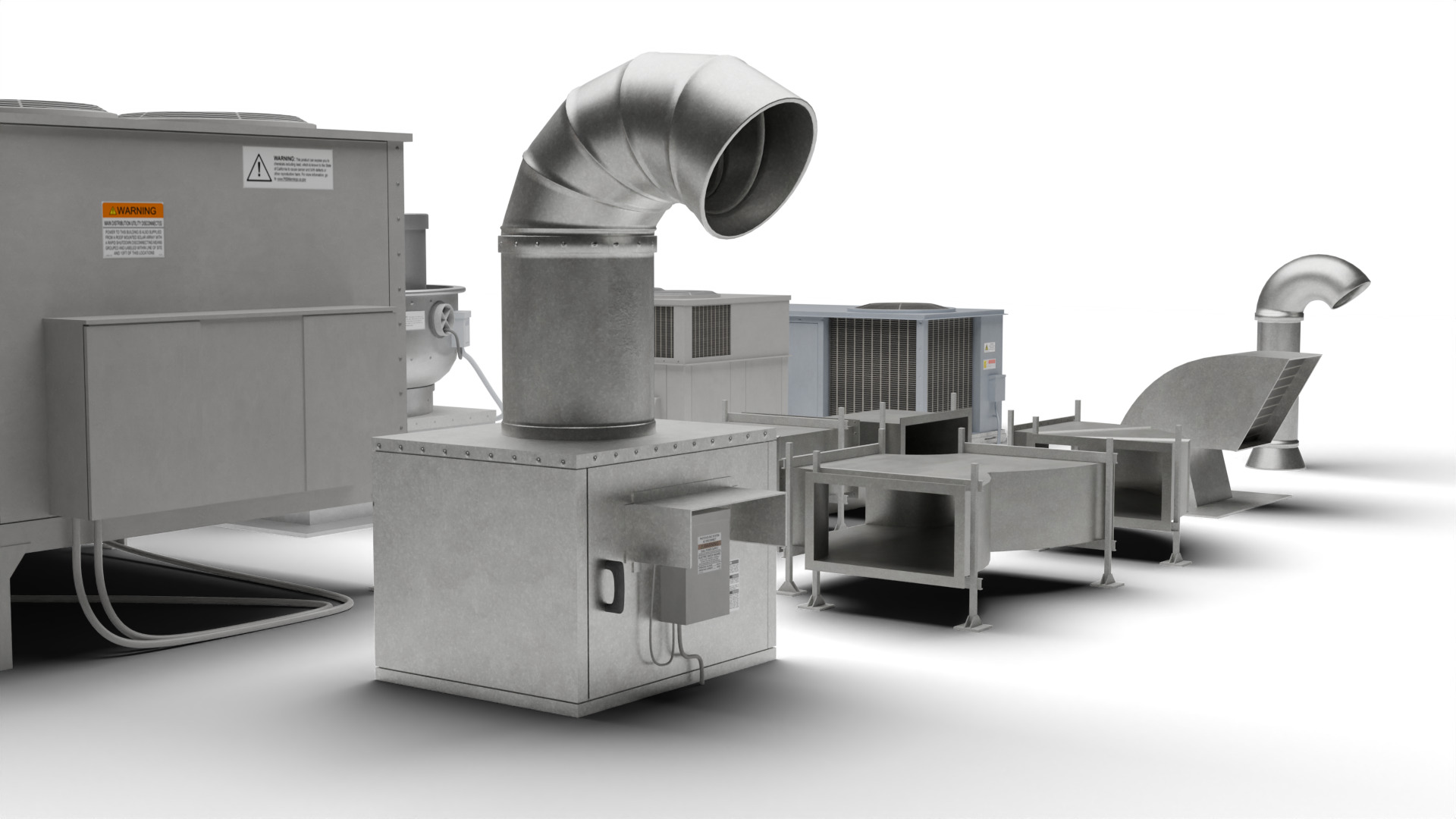 Rooftop HVAC assets Low-poly 3D model_4
