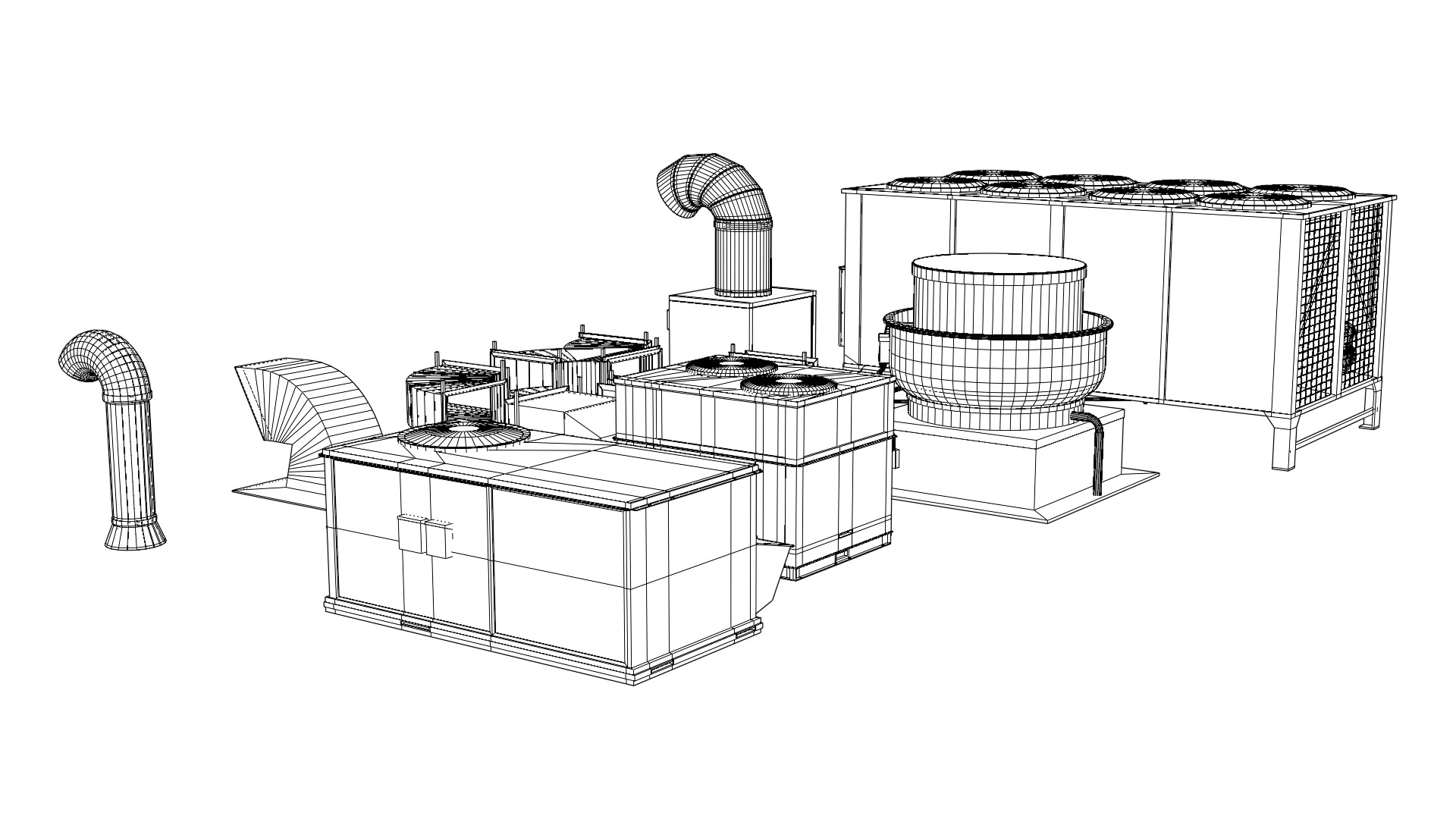 Rooftop HVAC assets Low-poly 3D model_16
