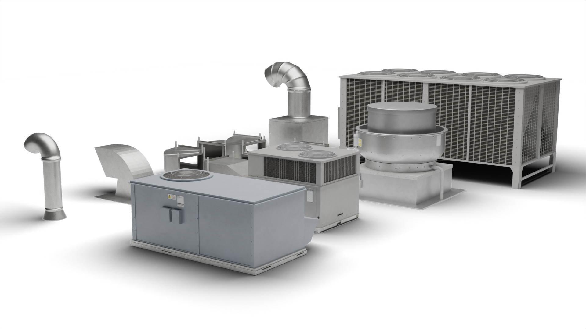 Rooftop HVAC assets Low-poly 3D model_2