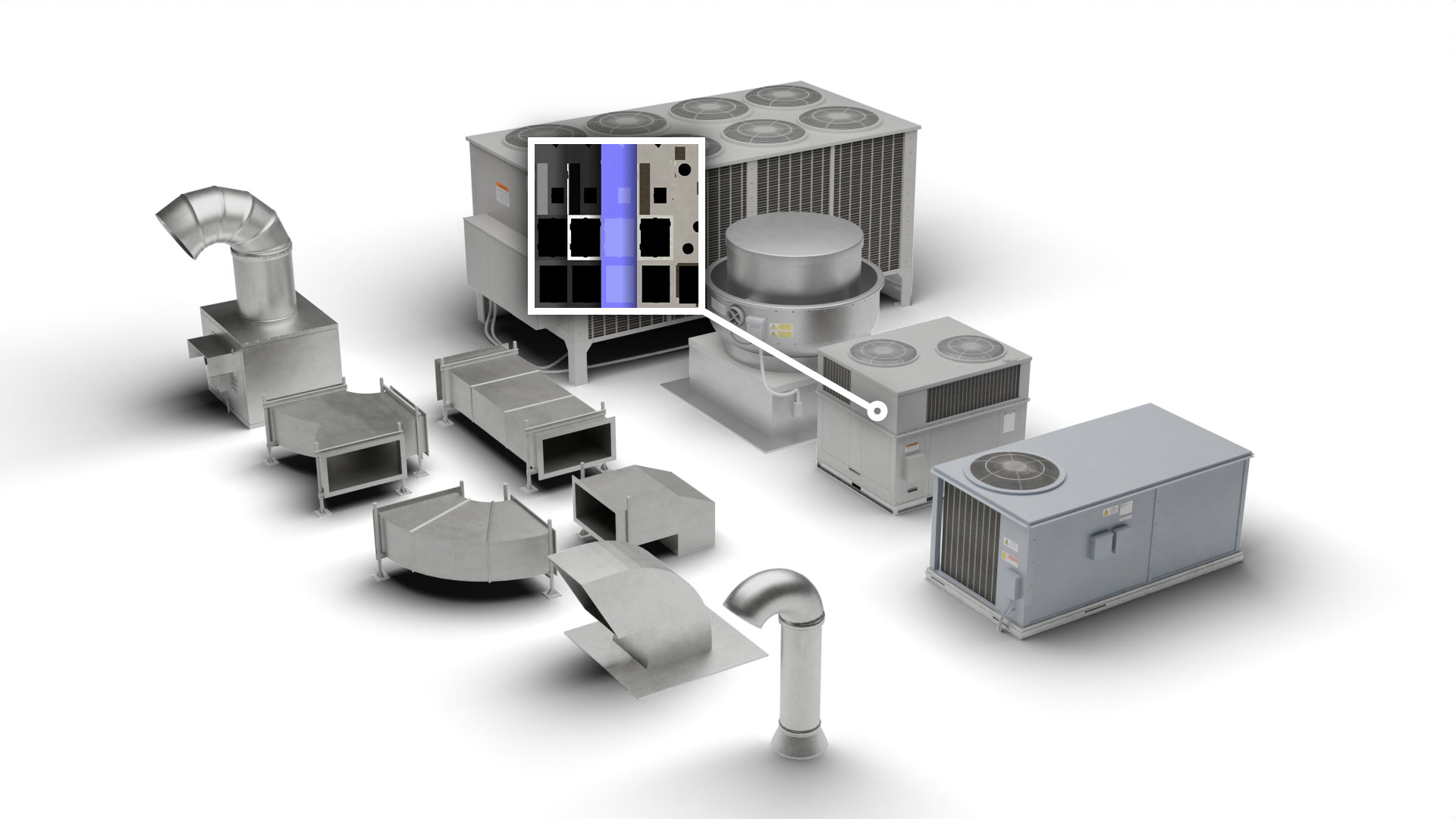Rooftop HVAC assets Low-poly 3D model_14