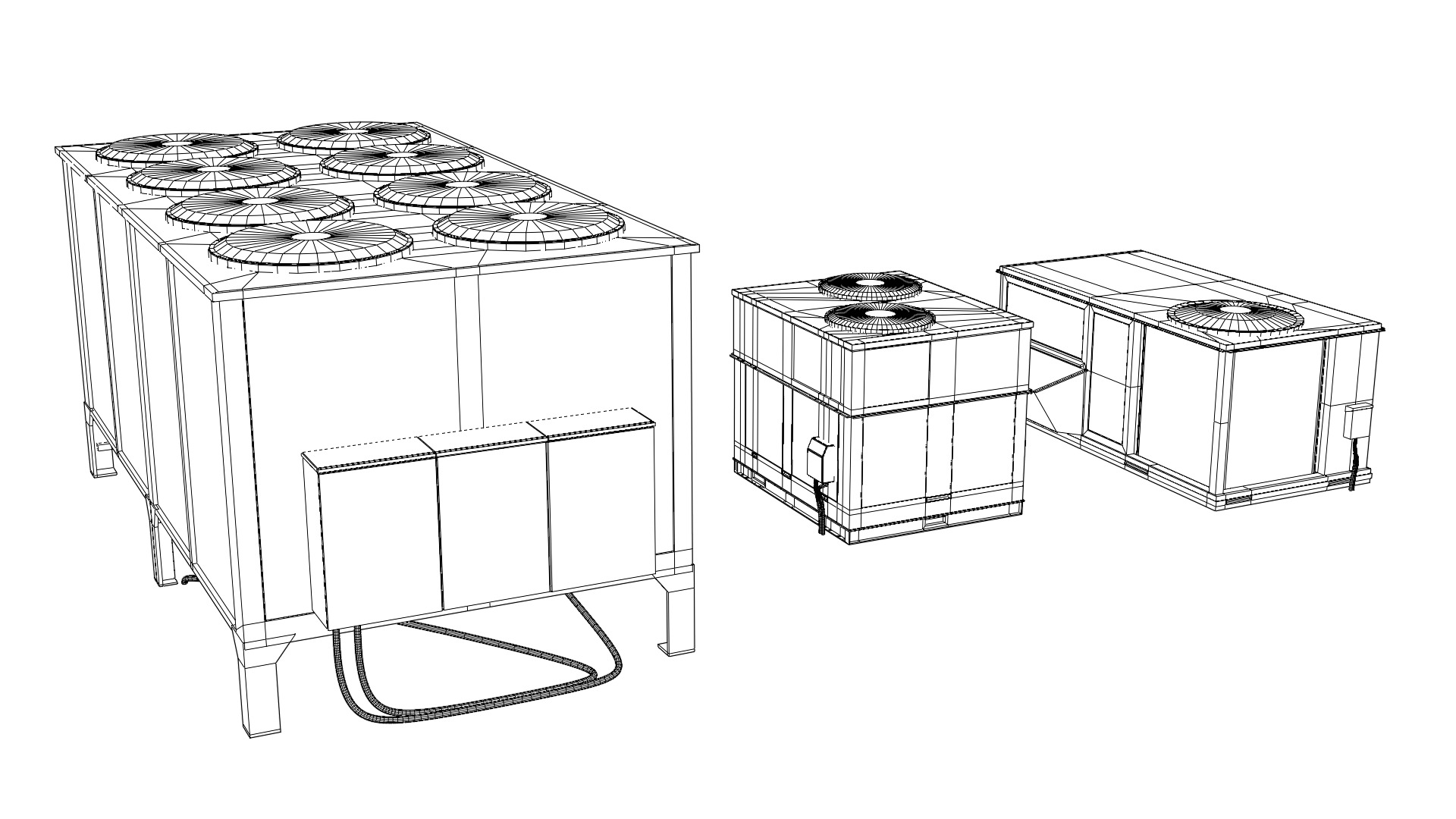 Rooftop HVAC assets Low-poly 3D model_10