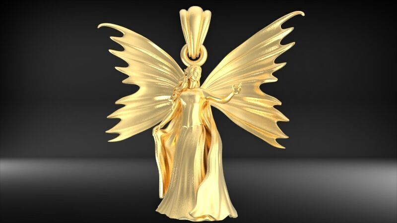 Fairy Pendant Necklace Charm Jewelry 3D print model_8