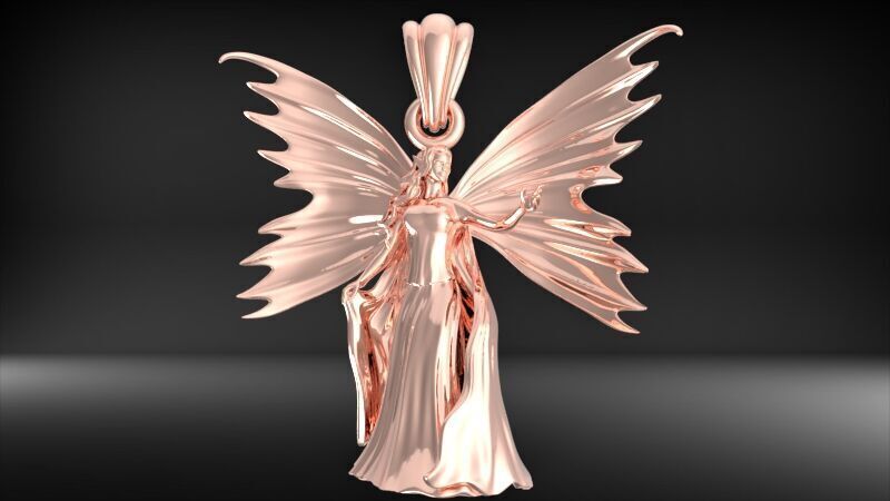 Fairy Pendant Necklace Charm Jewelry 3D print model_5