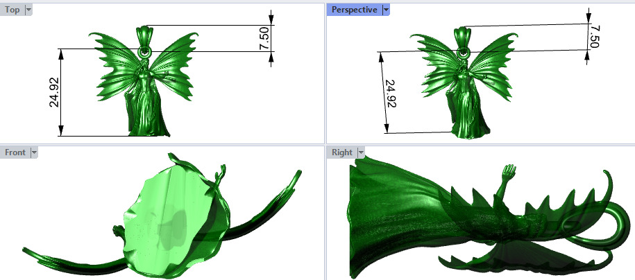 Fairy Pendant Necklace Charm Jewelry 3D print model_25