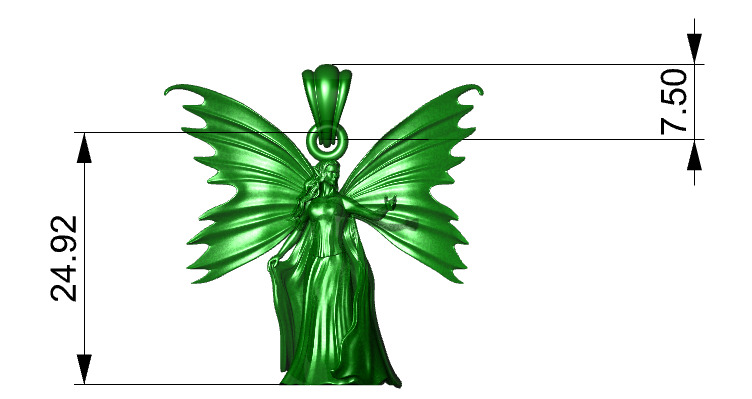 Fairy Pendant Necklace Charm Jewelry 3D print model_24