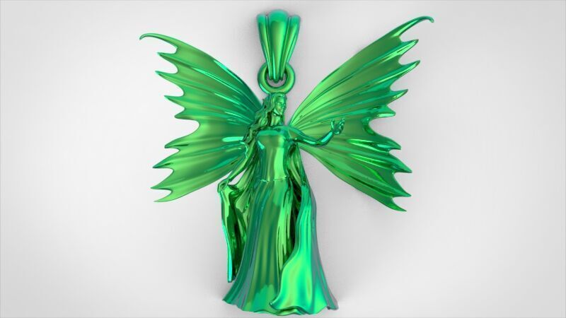 Fairy Pendant Necklace Charm Jewelry 3D print model_14
