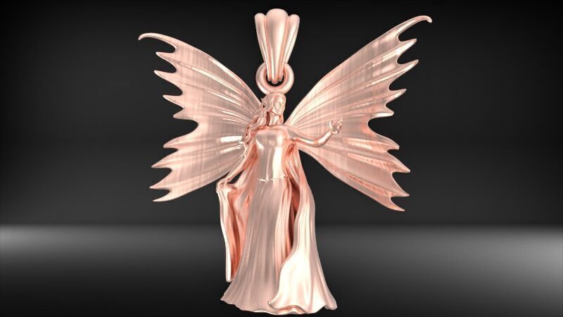 Fairy Pendant Necklace Charm Jewelry 3D print model_9