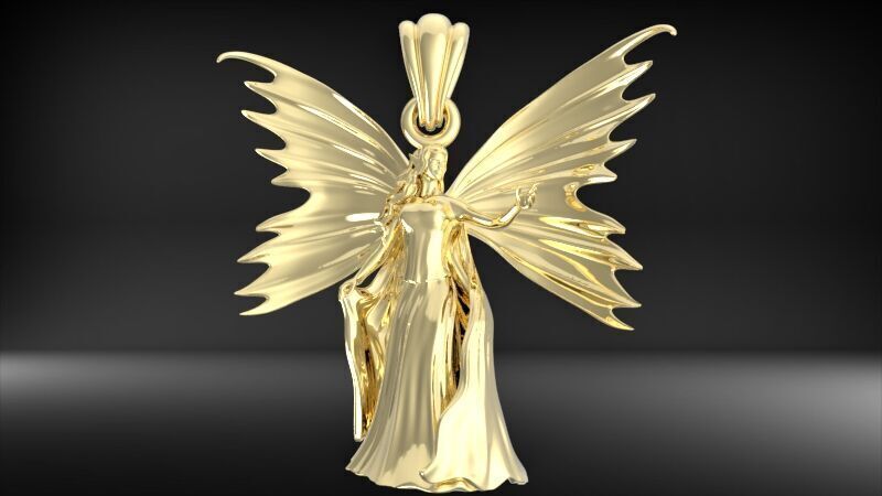 Fairy Pendant Necklace Charm Jewelry 3D print model_12