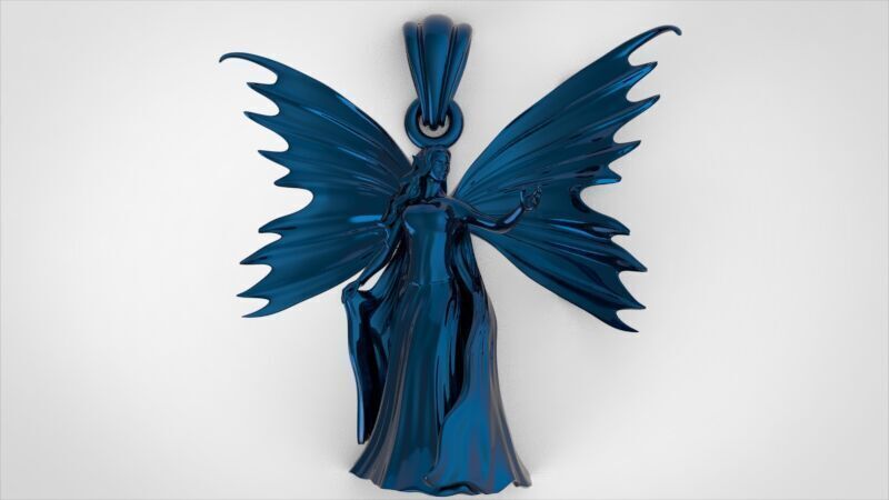 Fairy Pendant Necklace Charm Jewelry 3D print model_15