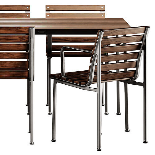 Traverse Garden Table and Chair by Hay 3D model 7