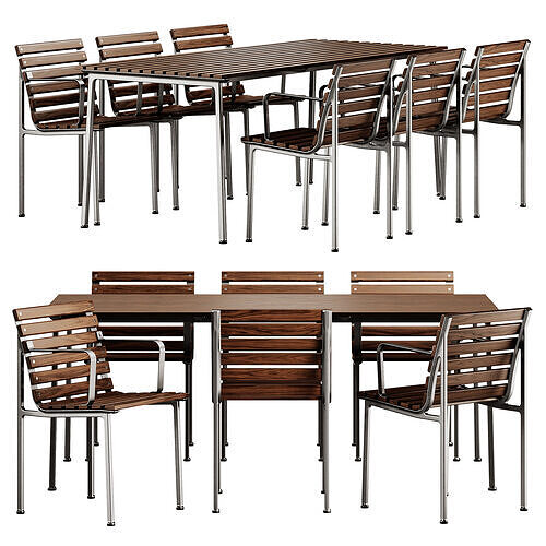 Traverse Garden Table and Chair by Hay 3D model