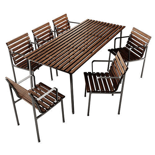 Traverse Garden Table and Chair by Hay 3D model 2