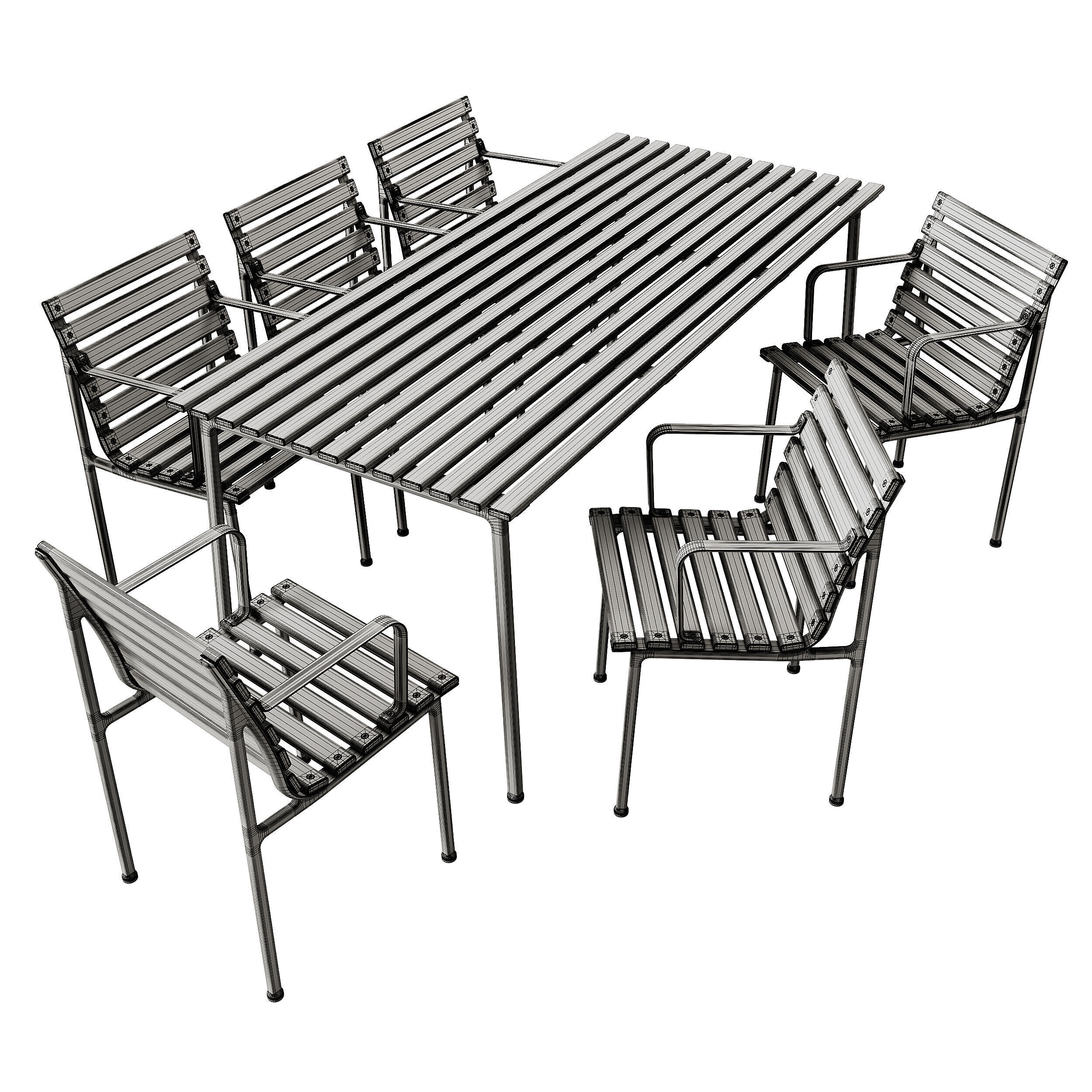 Traverse Garden Table and Chair by Hay 3D model_8