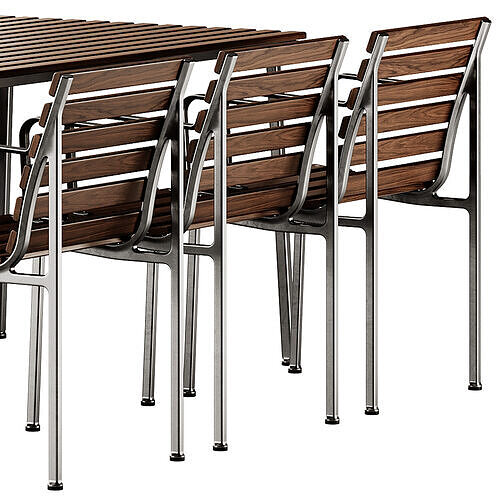 Traverse Garden Table and Chair by Hay 3D model 4
